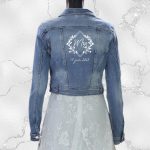 Veste en jean de mariée personnalisée avec Mrs et la date du mariage