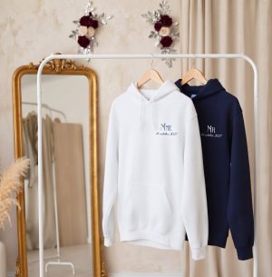 pack duo sweats à capuche mariés personnalisés – day after & voyage de noces (2 sweats)