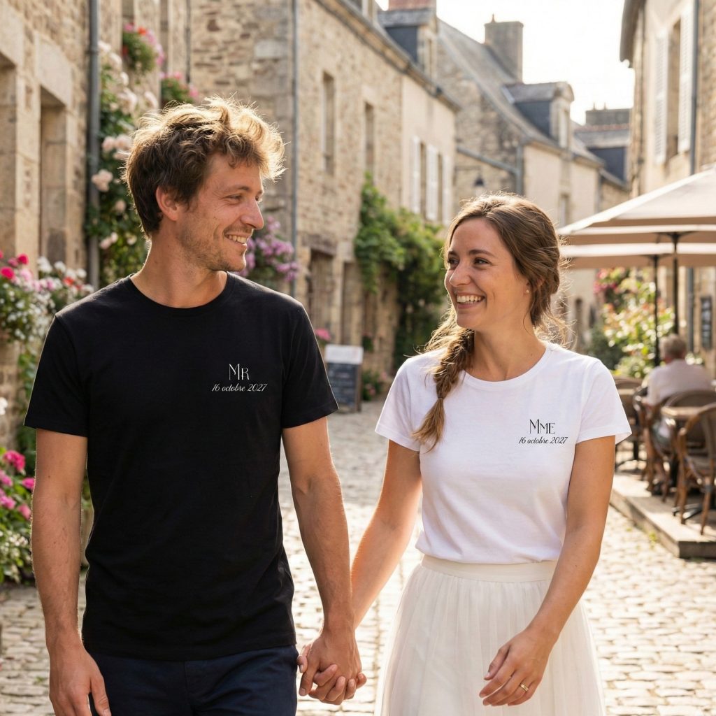 duo essentiels t shirts mariés