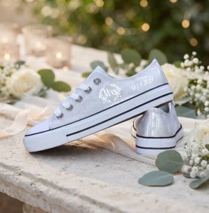 baskets de mariée argent light adèle « mrs » – fin de série personnalisée
